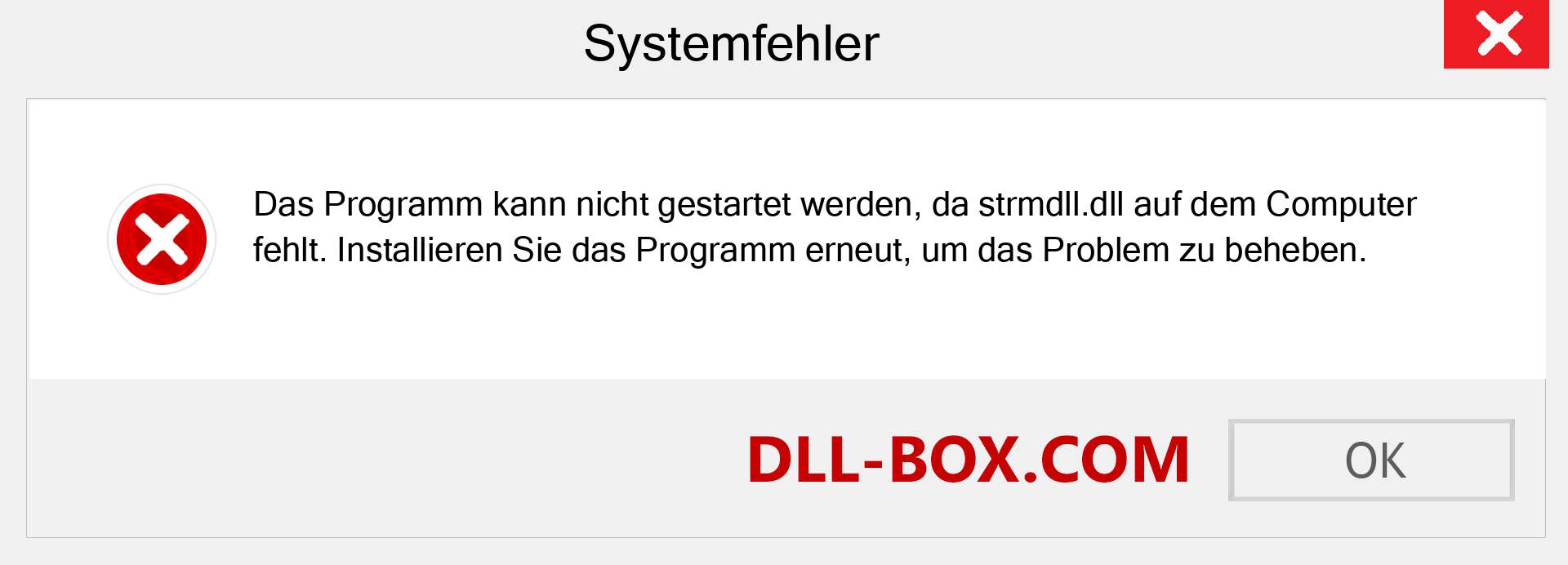 strmdll.dll-Datei fehlt?. Download für Windows 7, 8, 10 - Fix strmdll dll Missing Error unter Windows, Fotos, Bildern